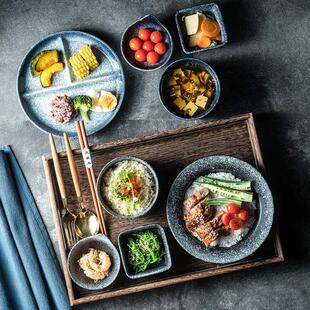 高级一人食餐具家用减子碗碟套餐早餐餐盘月盘碗筷套装脂盘子陶瓷