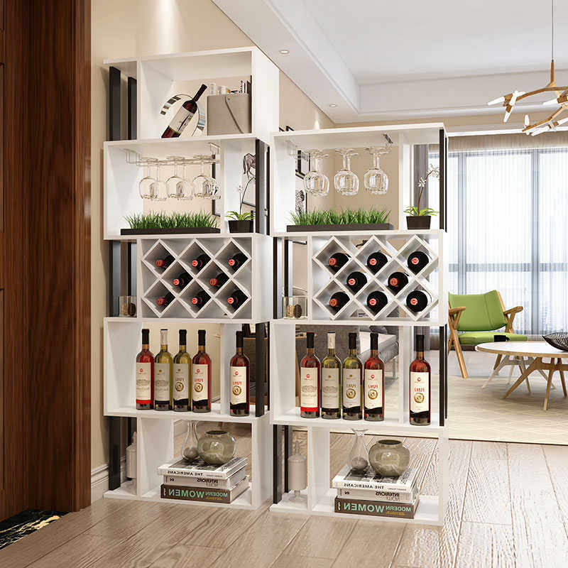 落地式酒柜家用隔断柜简约架装饰展示柜客厅红酒吧台置物架创意