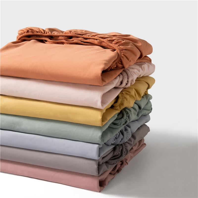 A类100S全棉长绒棉磨毛单件床单床笠单件简约纯棉纯色床罩加厚