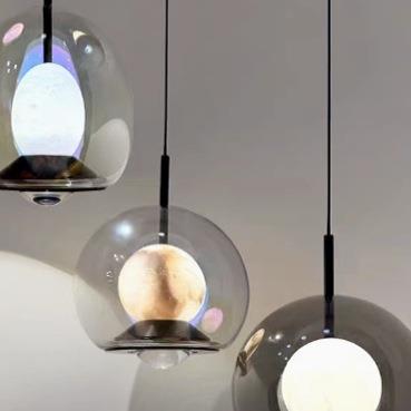 现代简约云石卧室床头吊灯轻奢吧台餐厅灯天然感艺术氛围吊灯