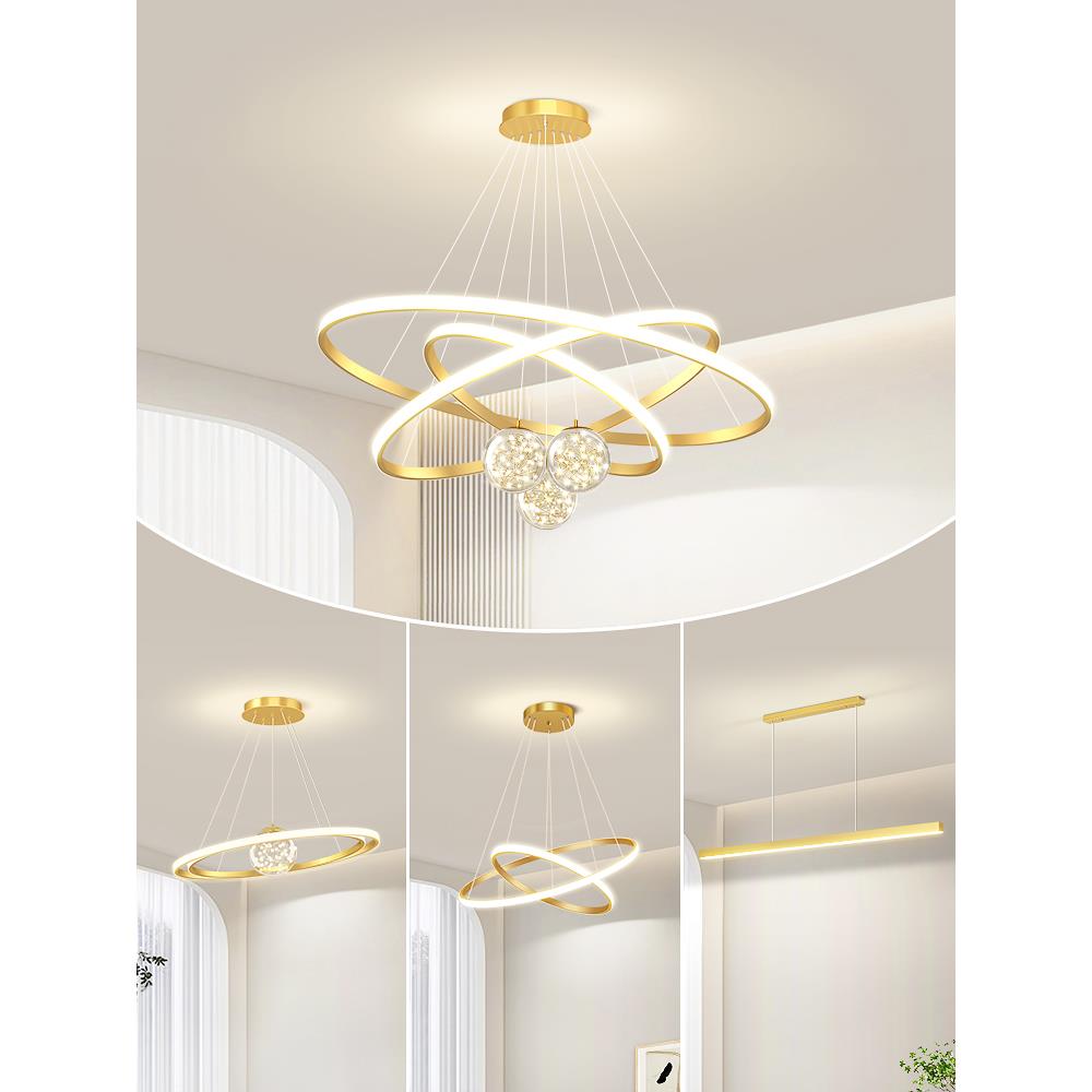 网红一字长条餐厅吊灯餐桌吧台办公室客厅主卧室吸顶灯具现代简素