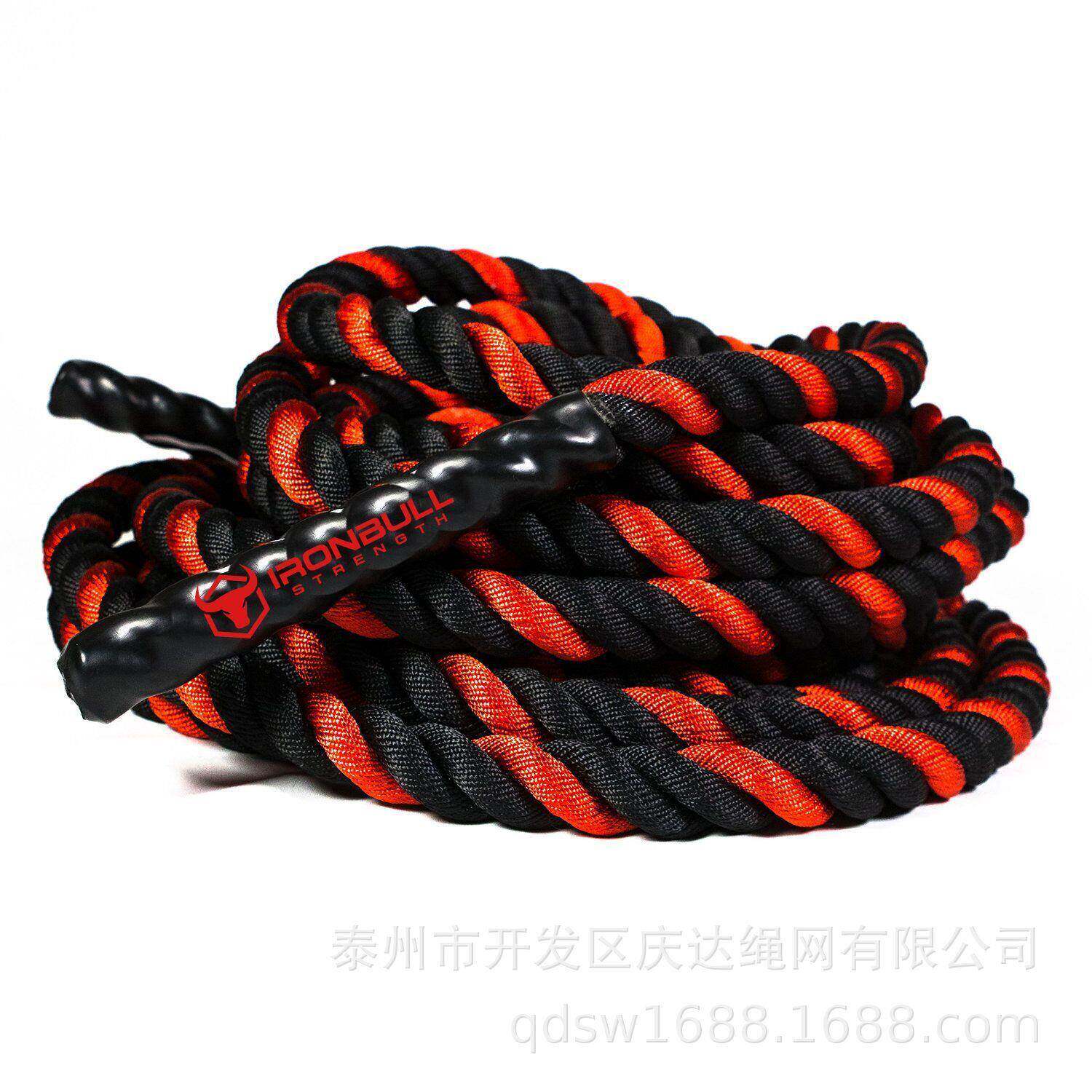 应 25mm 38mm  50HUX供mm色涤纶健身绳 黑战斗绳 甩绳 体能训练大