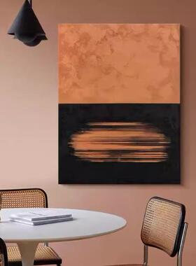 简寂风橙色侘油08画现代约艺术抽象客厅民宿挂头画玄关卧室床装饰