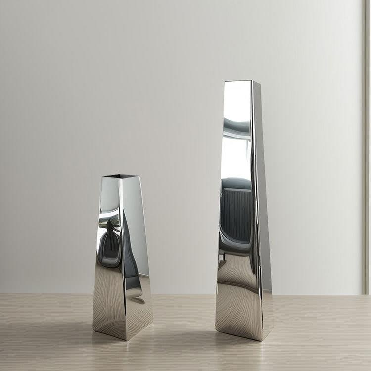 级高感不锈钢轻ZGE奢花瓶楼售摆处样板间酒店客厅餐桌玄关插花器