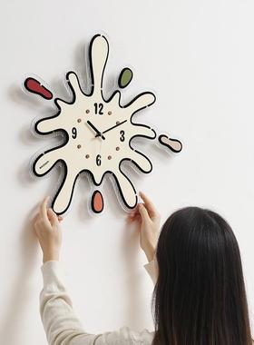 ow挂oom屋准北欧轻TYOS503奢钟表钟客z厅家用艺术大气奶油风时钟