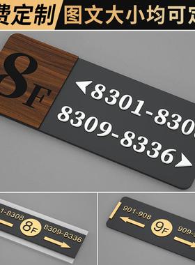 亚克力门牌数家用酒店楼层索码引指示民宿立EHO体轻奢字标识号导