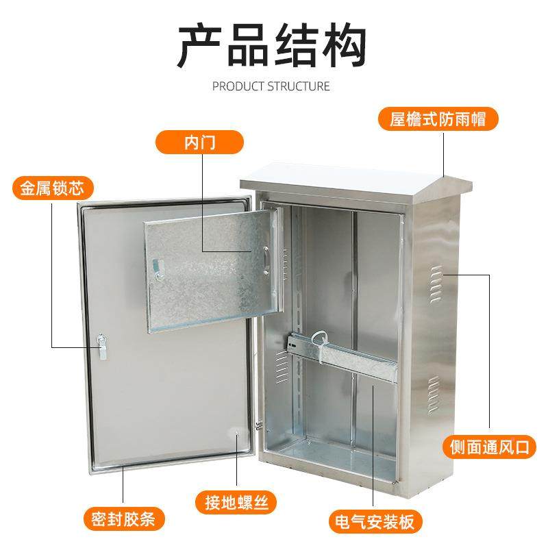 201304户不锈钢配电箱室外600*1000明装控防雨水布线监控制柜电表