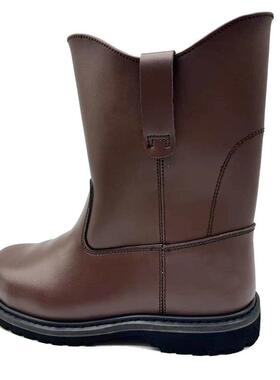 固异高筒防特护靴油田35109靴防防砸保刺安全鞋橡胶大底防滑劳鞋