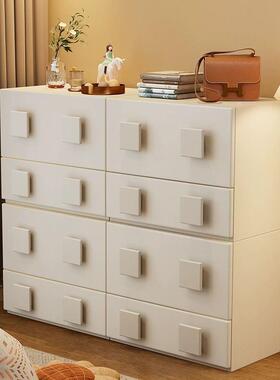中古风斗柜客厅家古复风卡组合五斗柜简约实YWP木白色收纳门用柜