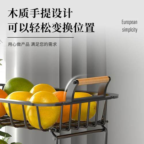 二层木提柄果篮层带042香蕉钩浴架室整理收纳单立可独使用现货