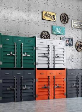 装工业风茶水柜艺厅酒店备餐柜48350酒水台柜调料餐边餐柜集箱储