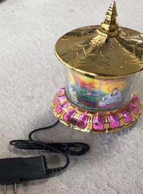 摆旋118首音乐内彩置闪光七发光转动插电转动转326598音乐播放机