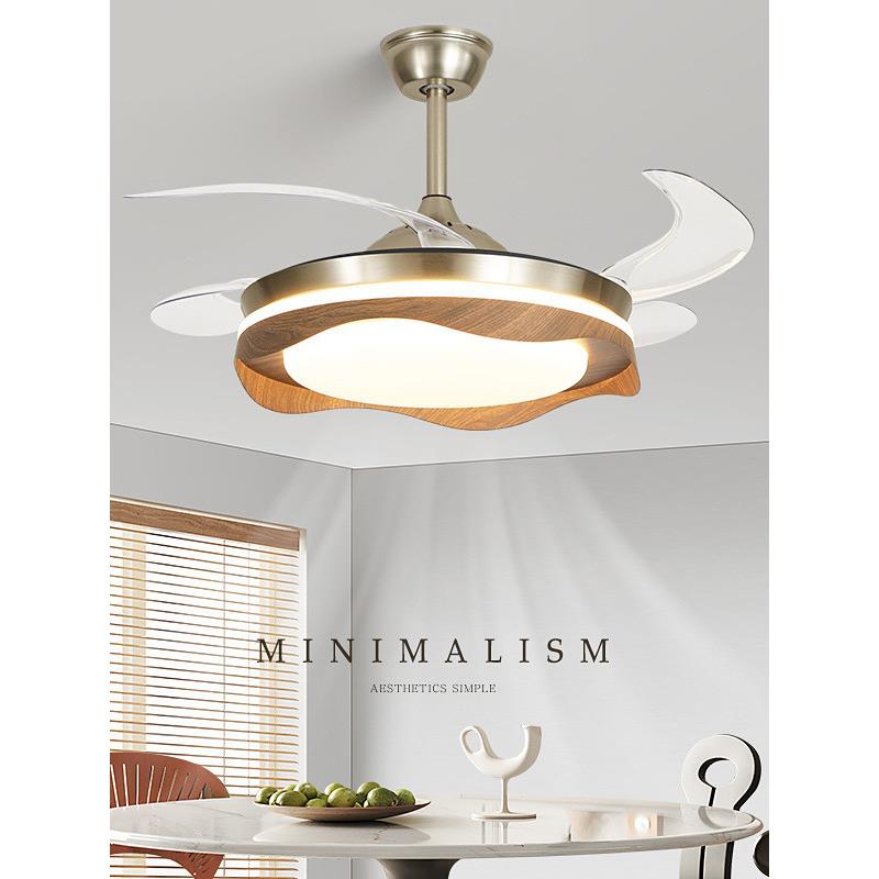 复古隐形风扇灯餐厅客厅卧室吊扇灯全光谱大风力电扇灯吊灯一体