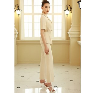 绝色时尚女装高端职业装西装套装女夏天薄款知性轻熟风修身两件套