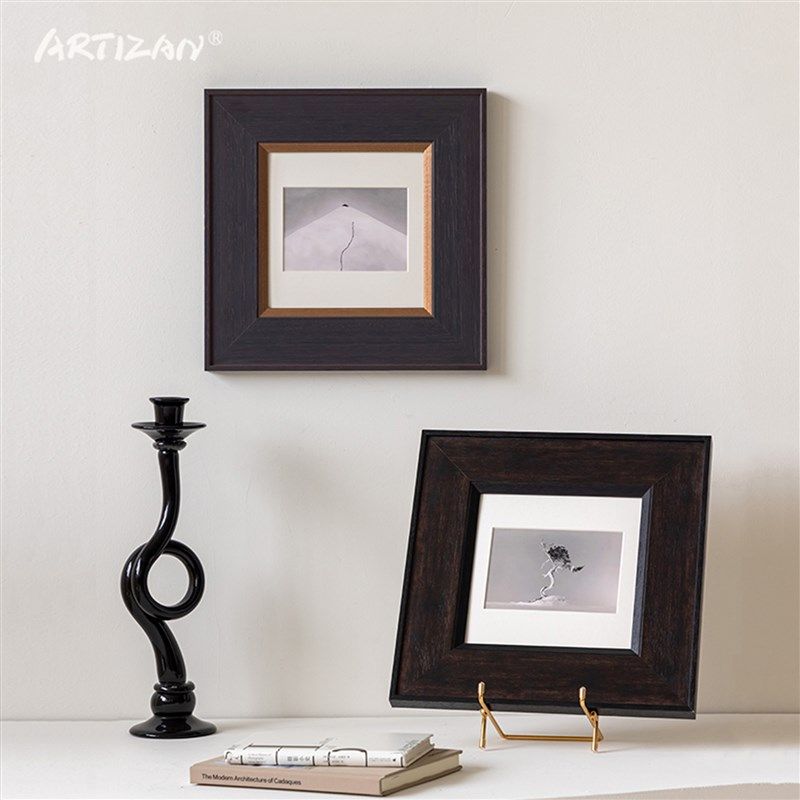 可定制尺寸中古风实木画框装裱挂墙空框国画油画外框复古A4相框