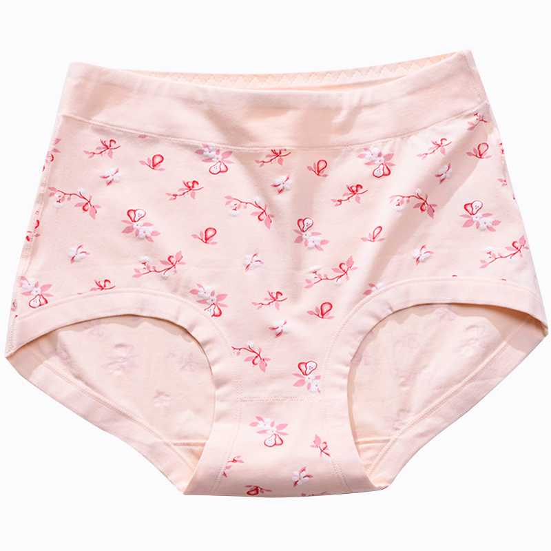 2023新款碎花精梳棉宽松女士中高腰内裤女纯棉加肥加大码200斤