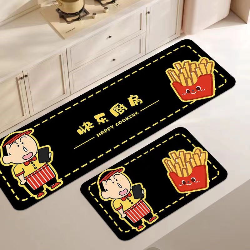 卡通厨房专用地垫防滑防油可擦免洗脚垫耐脏软硅藻泥吸油吸水垫子