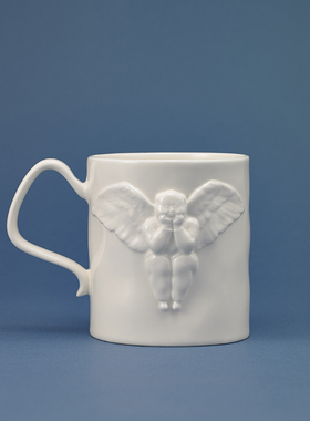 稀奇艺术纳米釉红茶艺术情侣骨瓷一杯子天使浮雕杯精美