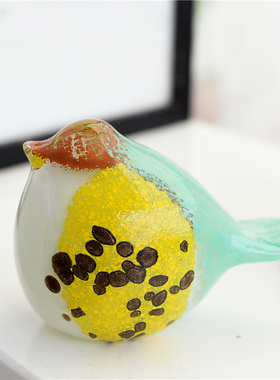 每周一三五上新/欧式手工彩色玻璃艺术摆件琉璃鸟欧式设计师