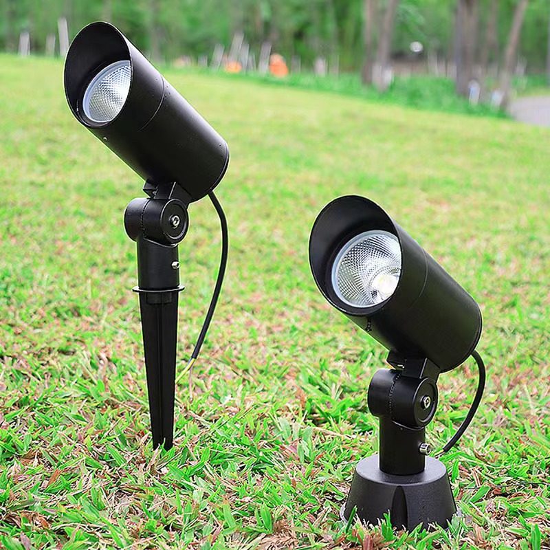 led照树灯景观射灯户外防水庭院别墅cob射树灯七彩投光灯6W地插灯