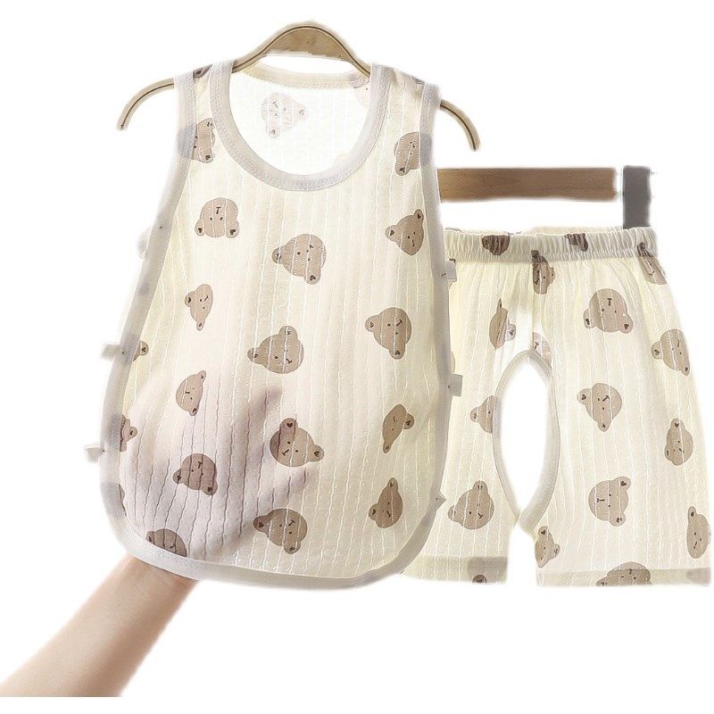 婴儿夏季背心套装宝宝纯棉短裤薄款开裆裤男女童琵琶衣儿童吊带夏,童装/婴儿装/亲子装,套装,淘宝优惠券,粉丝福利购,淘宝优惠卷