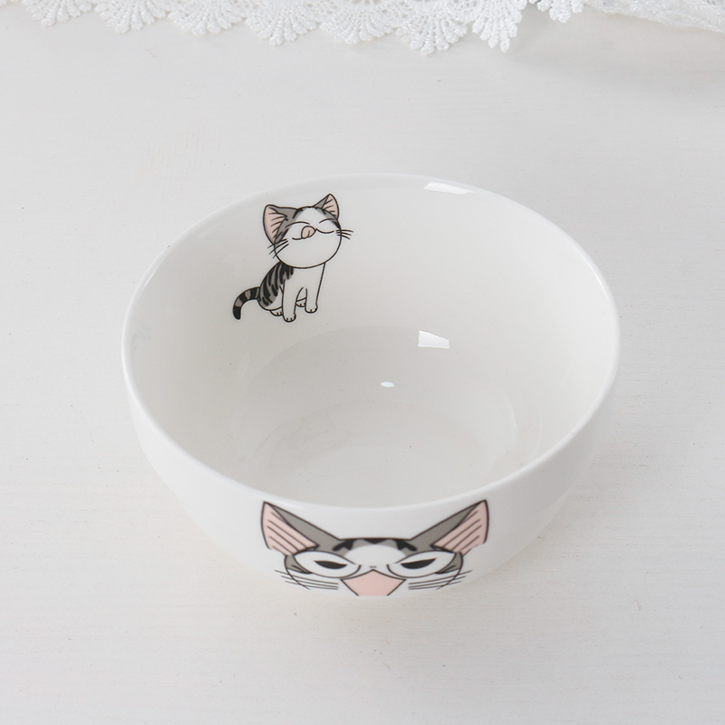 碗家用10只碗筷套装4.5英寸可爱卡通吃饭景德镇陶瓷饭碗10个组合