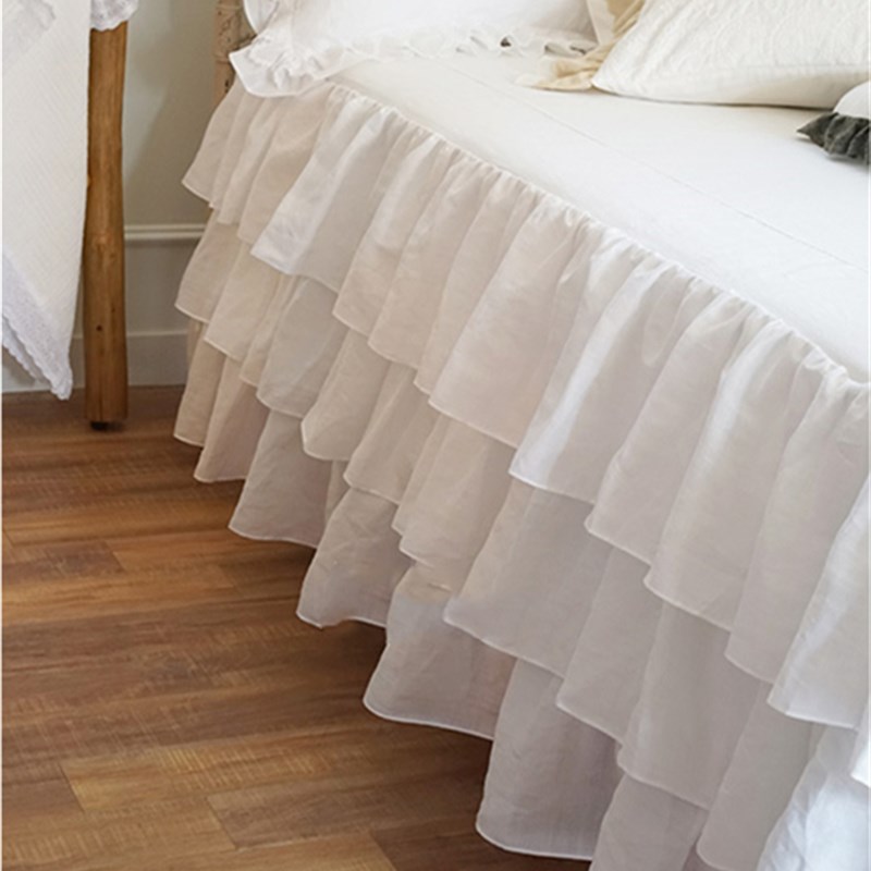 韩国小仙女必入床罩公主层层蛋糕荷叶边高档纯棉床裙少女心床单