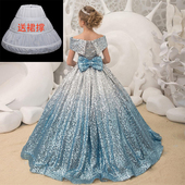 儿童礼服公主裙高端钢琴模特走秀晚礼服花童女小主持人生日演出服