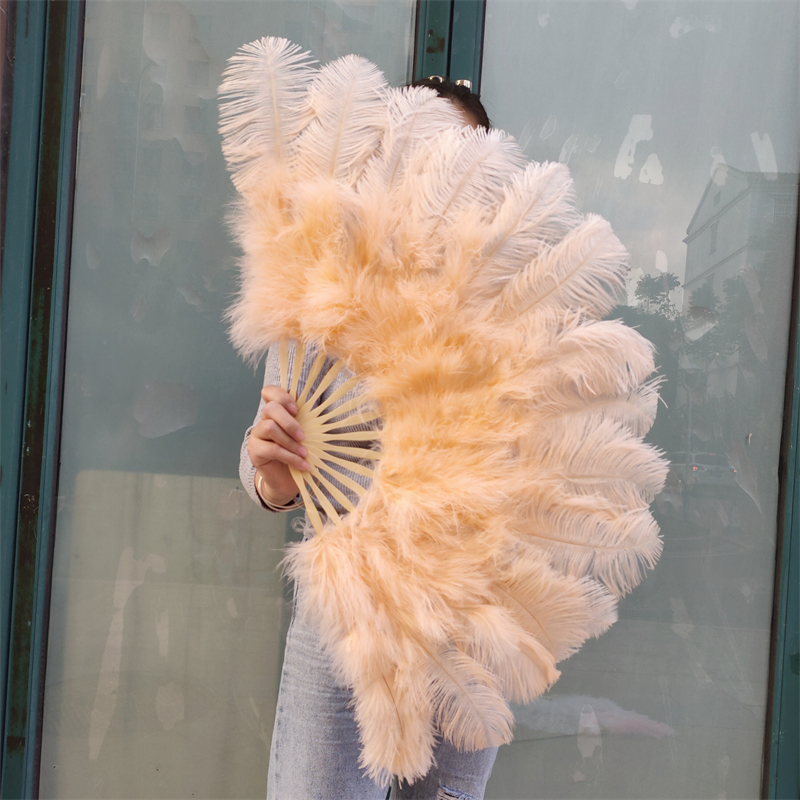 包邮大号鸵鸟羽毛扇子 肚皮舞蹈酒吧表演演唱会 道具羽毛绒大扇子