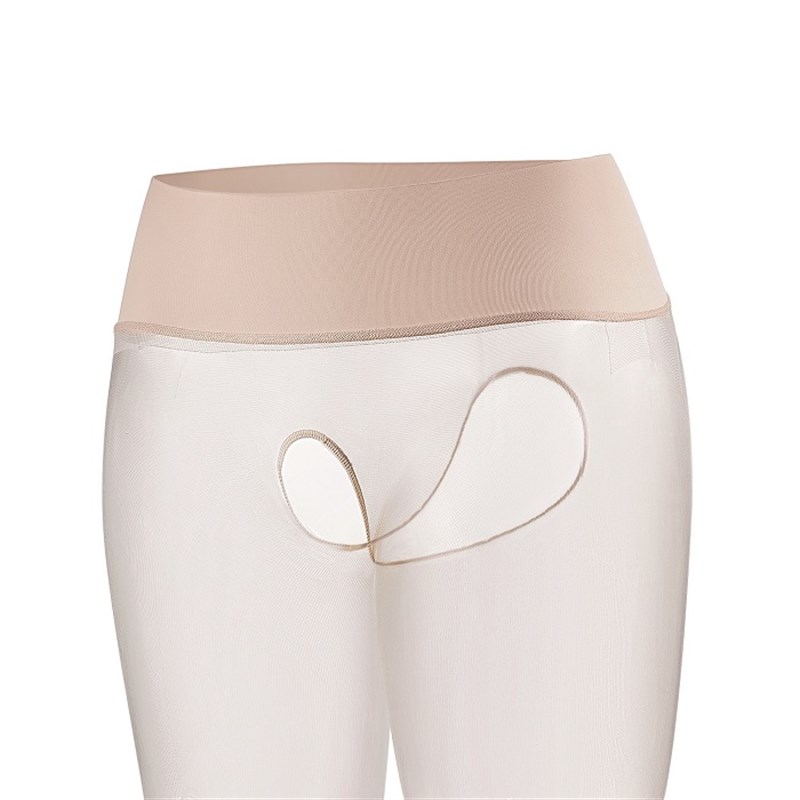 绫 天生丝滑【映】油亮无缝裆丝滑油光开裆连裤超薄黑色丝袜