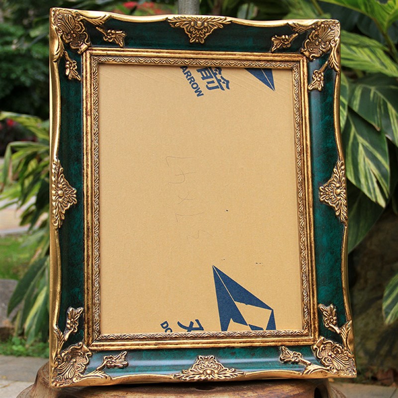 欧式实木相框定制金色暗绿色油画外框相框装裱宽度7cm厚度3.5cm