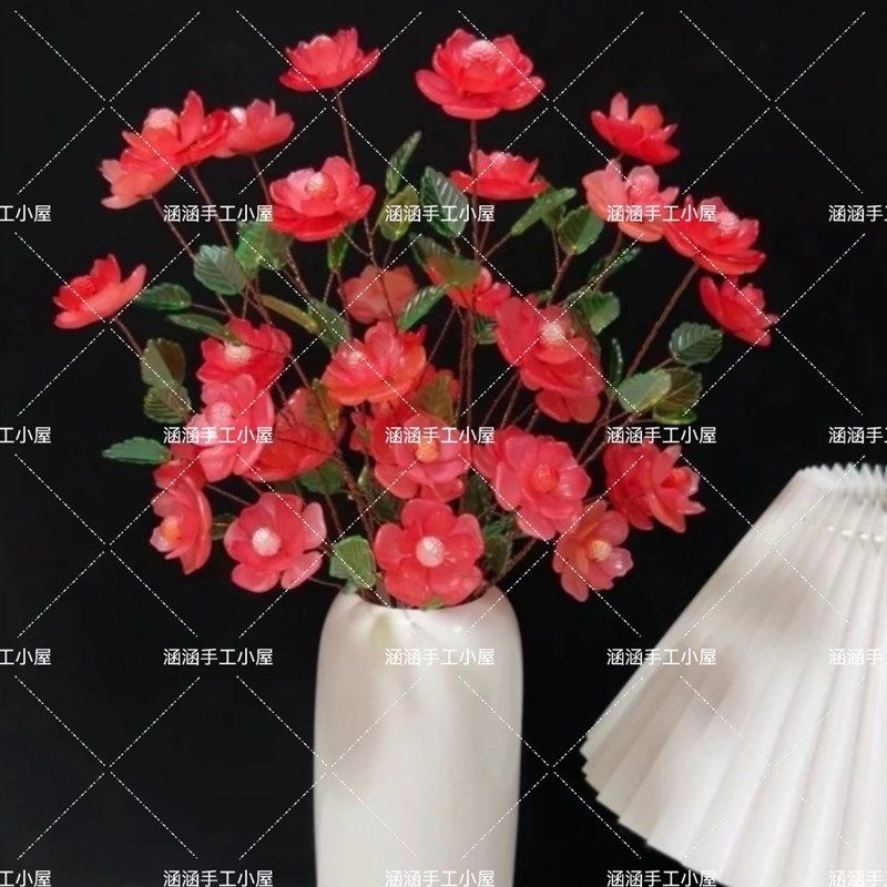 【成品】手工串珠各种花束发财树摆件编织家居饰品送花瓶十彩灯,鲜花速递/花卉仿真/绿植园艺,仿真花,淘宝优惠券,粉丝福利购,淘宝优惠卷