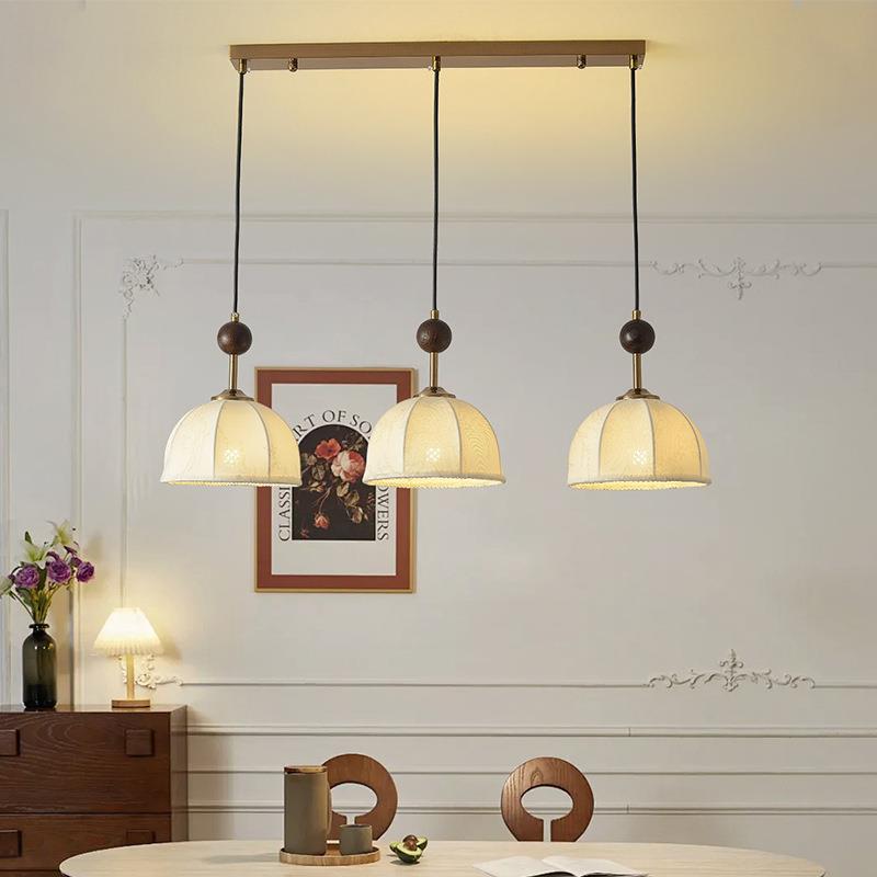 法式复古布艺吊灯中古风卧室书房灯高级氛围感餐厅吧台过道玄关灯