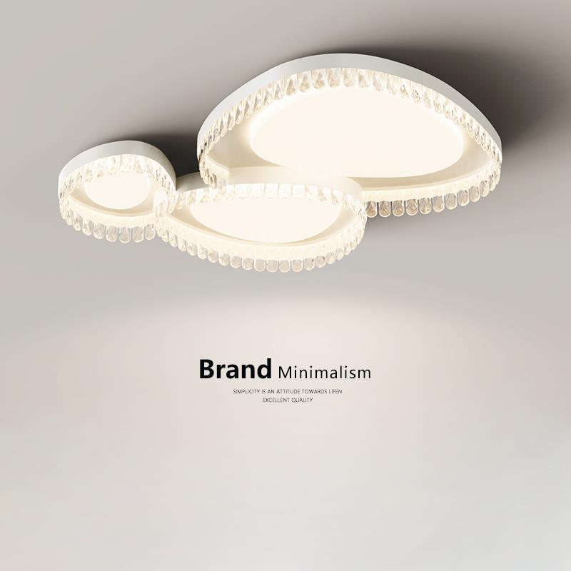 法式奶油风客厅主灯吸顶灯鹅卵石创意水晶灯现代简约大气中山灯具