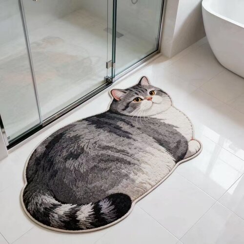 硅藻泥猫咪防滑吸水入户浴室地垫