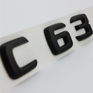 适用奔驰SL63尾标CLS63改装E63车标6.3AMG叶子板侧标C63车贴黑色
