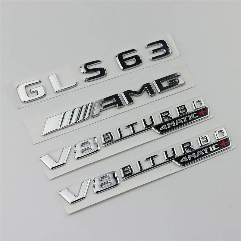 适用奔驰GLS63字标AMG改装车标尾标V8BITURBO叶子板宾士Benz侧标