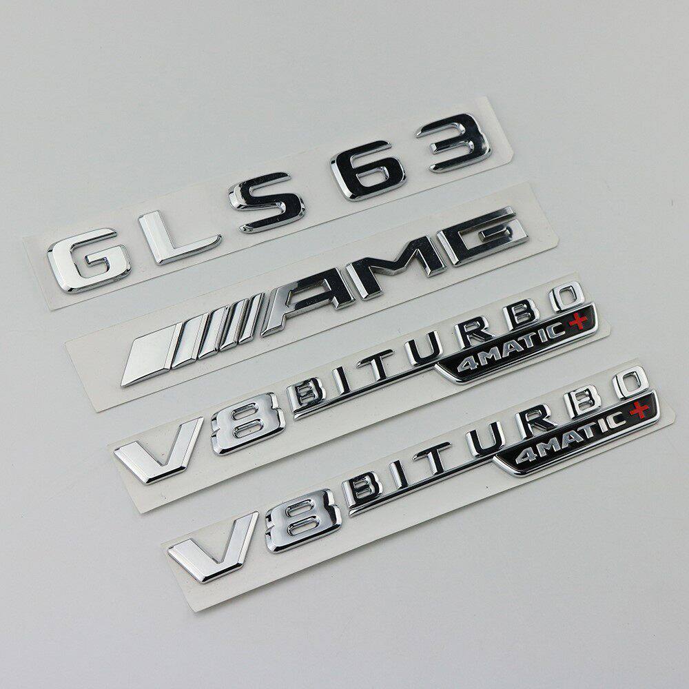适用奔驰GLS63字标AMG改装车标尾标V8BITURBO叶子板Benz侧标
