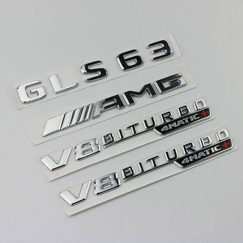 适用奔驰GLS63字标AMG改装车标尾标V8BITURBO叶子板Benz侧标