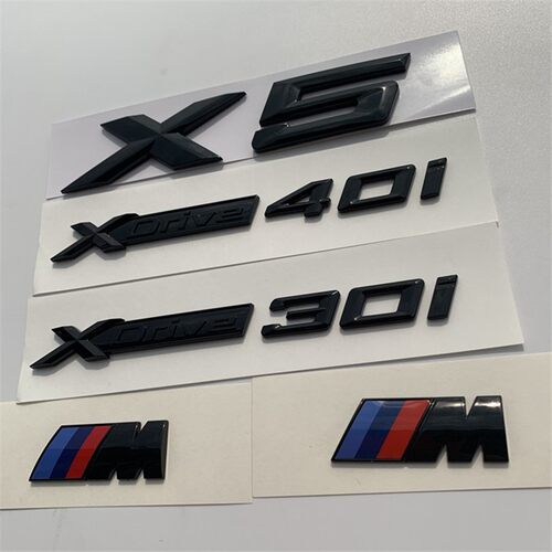 适用于新款宝马X5字标车尾标志XDrive30i改装40i排量标志贴黑色M