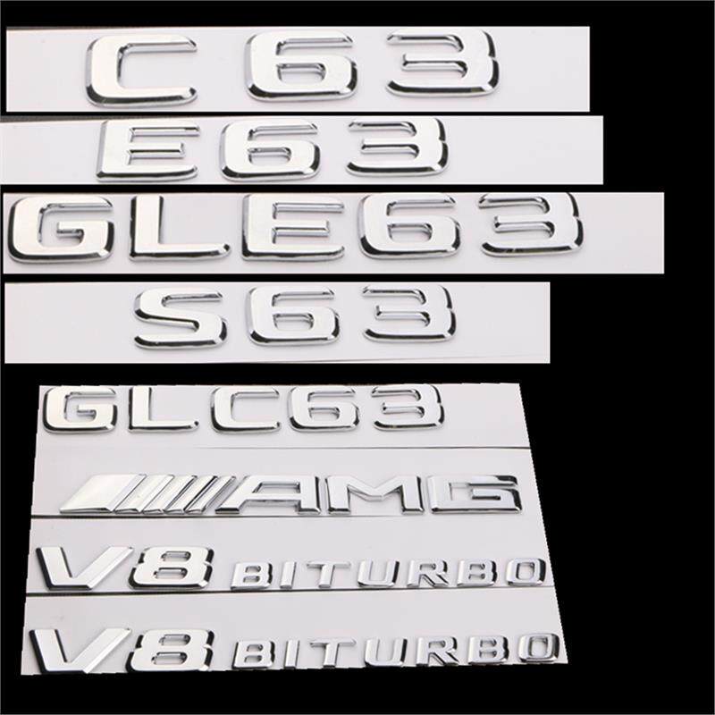 适用C63奔驰AMG车标GLS字GLE标GLC63全车E63尾标Benz标贴贴标