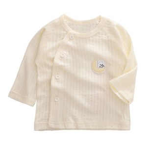 新生婴儿儿上衣纯棉a类夏薄款1岁男女宝宝长袖空调服开衫单件夏装