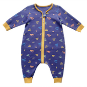 宝宝睡袋四季 纯棉分腿婴儿恒温防踢冬男女儿童连体睡衣 通用春秋款