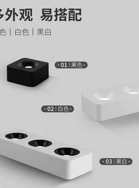 超薄明装单头双头三头斗胆灯led盒子灯客厅吸顶式cob豆胆射灯筒灯