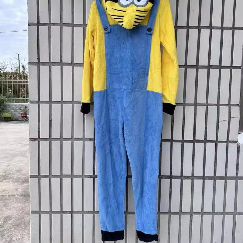 包邮卡通连帽前拉链长袖长裤珊瑚绒家居服睡衣套装连体衣秋冬3385