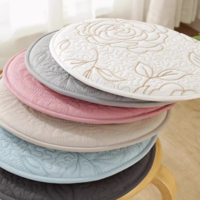 圆形椅子垫防滑圆垫四季通用布艺加厚海绵坐垫幼儿园客厅圆餐椅垫