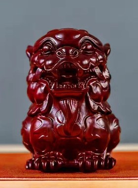 黑檀木质麒麟雕刻摆件家居客厅办公室玄关装饰工艺品开业工艺送礼