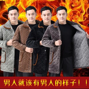 秋冬加绒加厚罩衣成人女男士翻领加肥大码有袖围裙连帽外套工作服