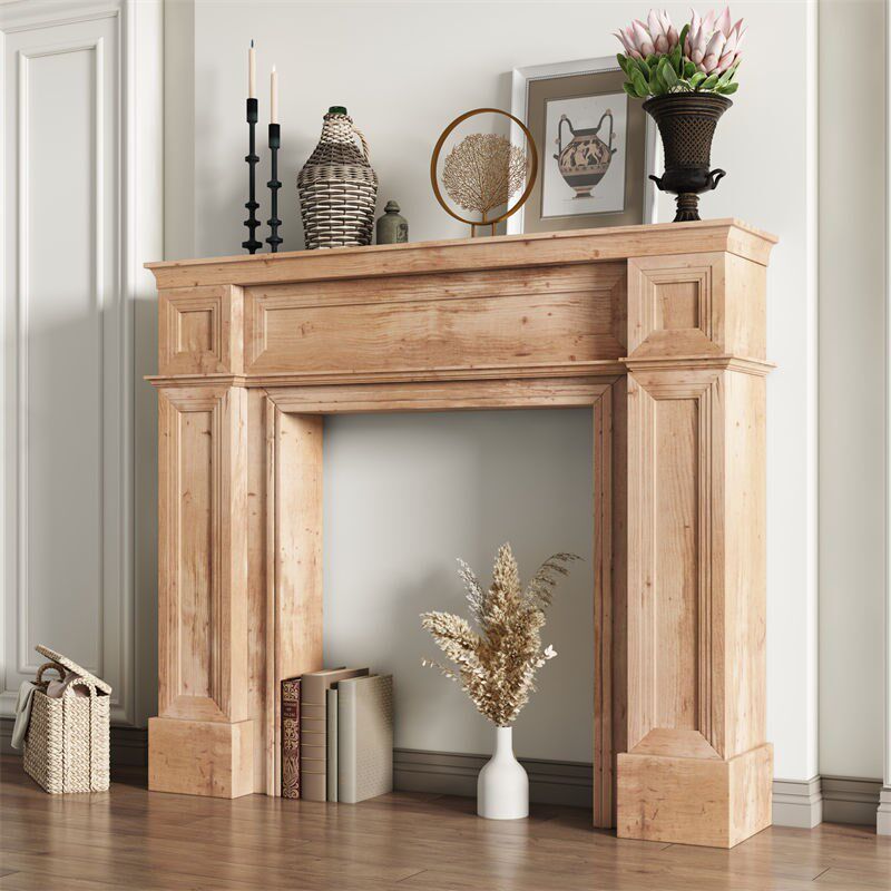 美式实木复古田园民宿壁炉装饰柜法式欧式简约壁炉架置物婚礼摄影