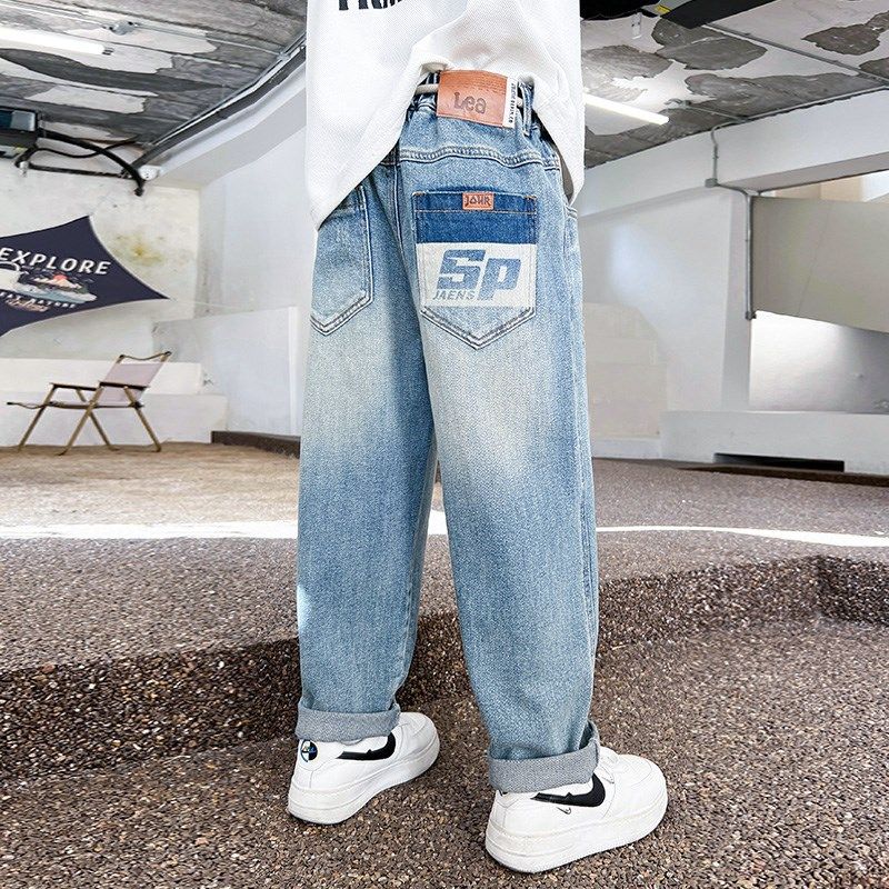 儿童牛仔裤男童春秋薄款复古长裤小男孩裤子学生休闲裤弹力软洋气,童装/婴儿装/亲子装,儿童牛仔裤,淘宝优惠券,粉丝福利购,淘宝优惠卷